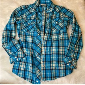 True Religion Plaid Button Up